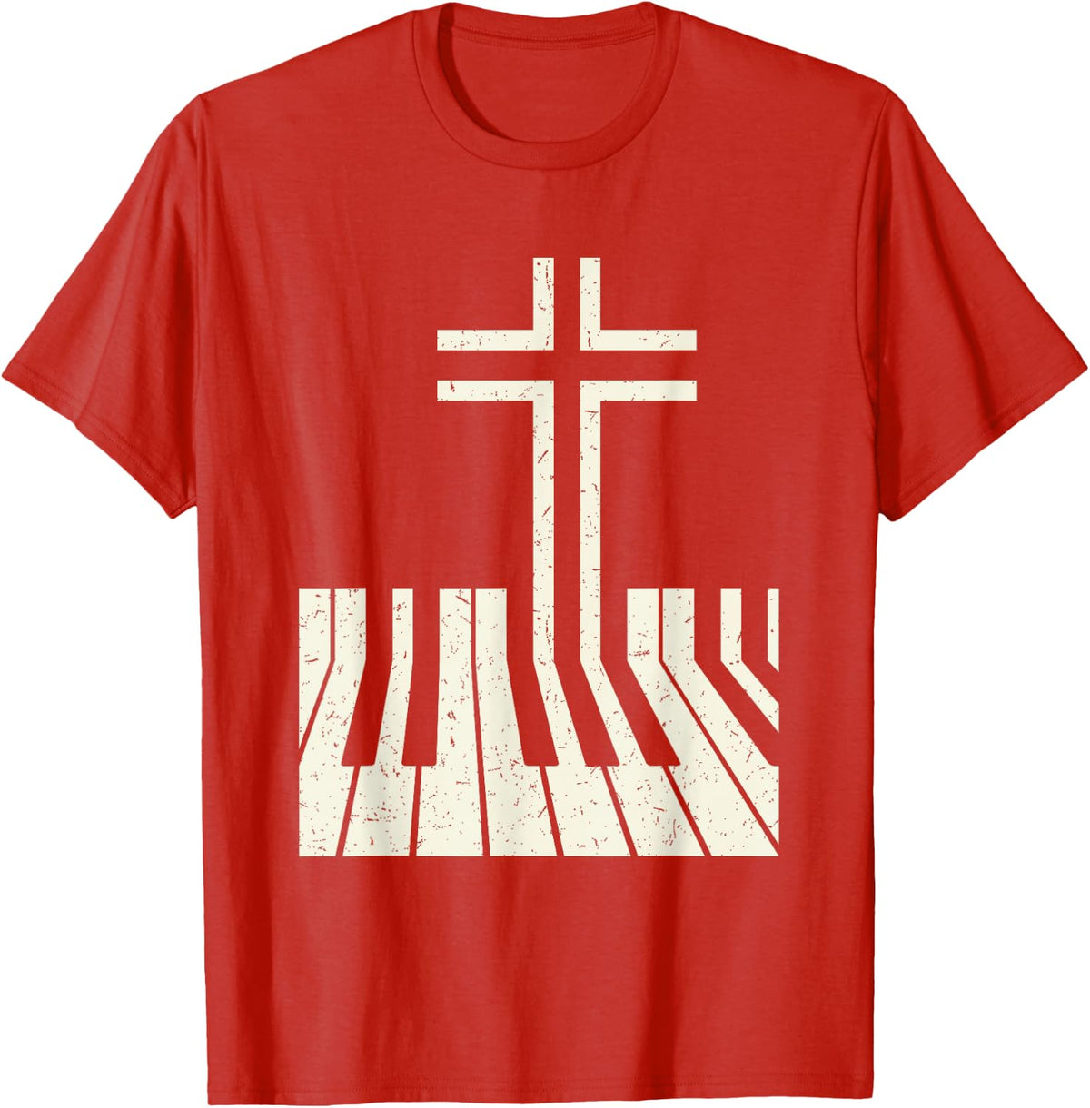 Christian Piano Player Piano Teacher Keyboard Tees T Shirts for Music Teachers - Red