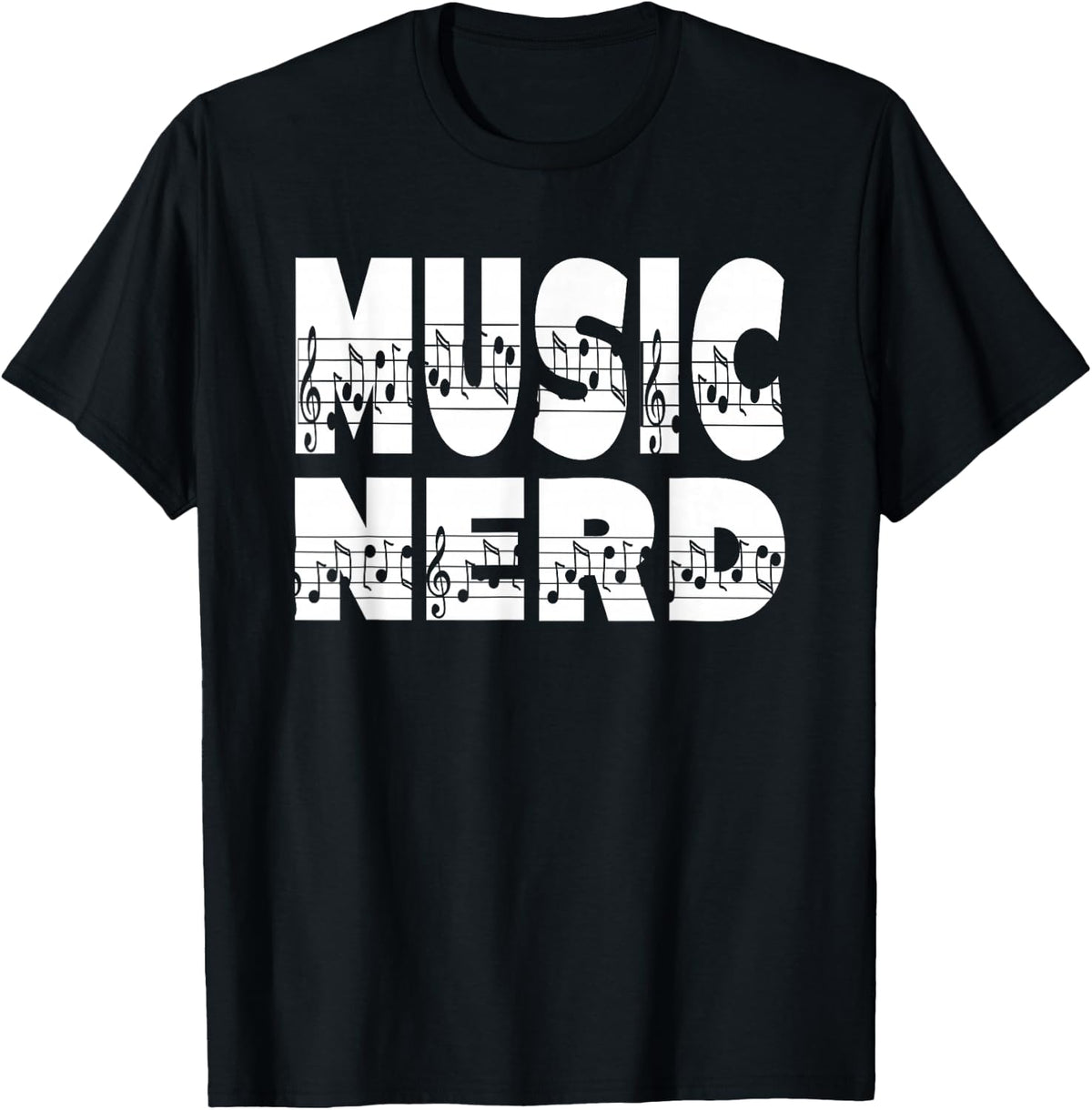 Music Nerd for Music Geek T-Shirt - Black