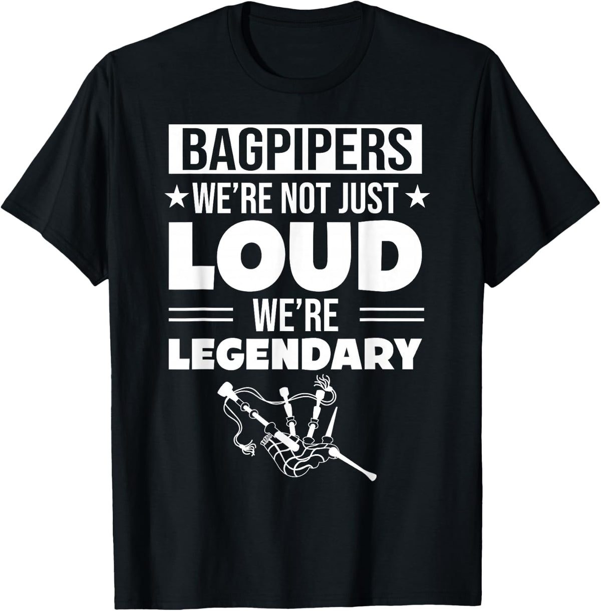 Bagpiper funny legendary bagpipes player bagpiper design T-Shirt - Black
