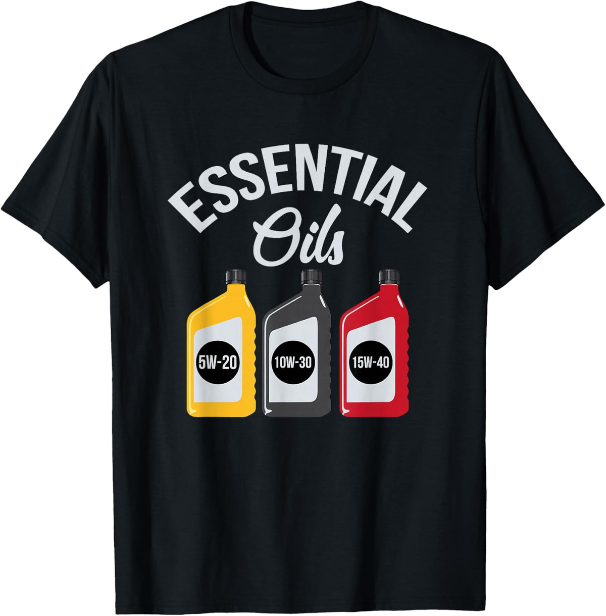 Essential Oils Funny Car Mechanic Oil Change Tee T-Shirt For Auto Mechanics - Black