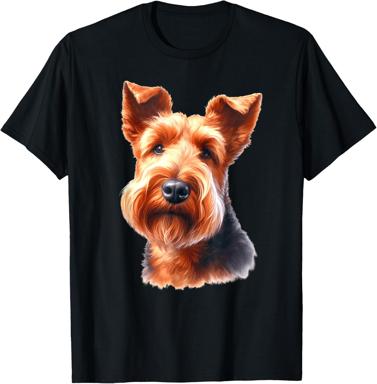 Irish Terrier Dog Portrait T-Shirt - Black