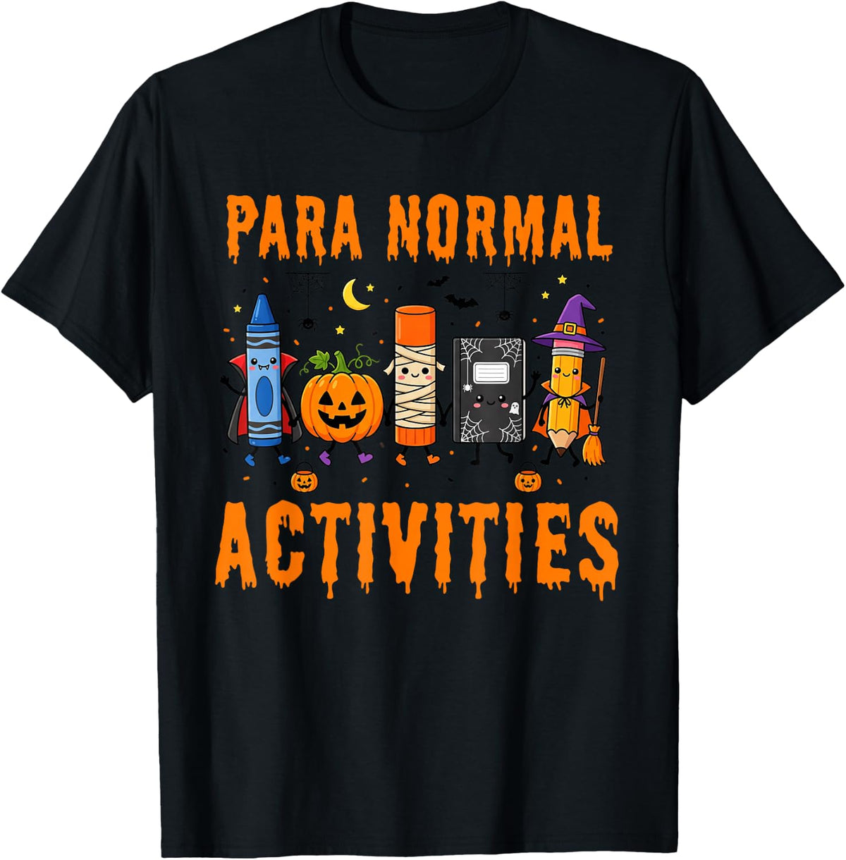 para Normal Activities Paraprofessional Halloween Teacher T-Shirt - Black