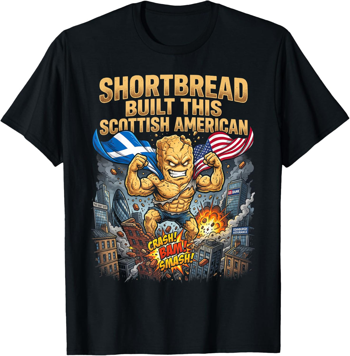 Shortbread Scottish American Funny Scotland Wild Art T-Shirt - As Pictured