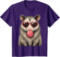 Funny Possum Bubblegum Indie Sleaze Vintage Graphic T-Shirt - Purple