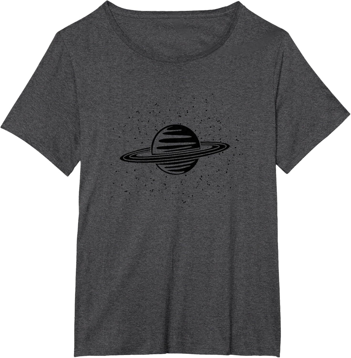 Planet Saturn Rings Vintage Outer Space Solar System Gift T-Shirt - Dark Heather Grey