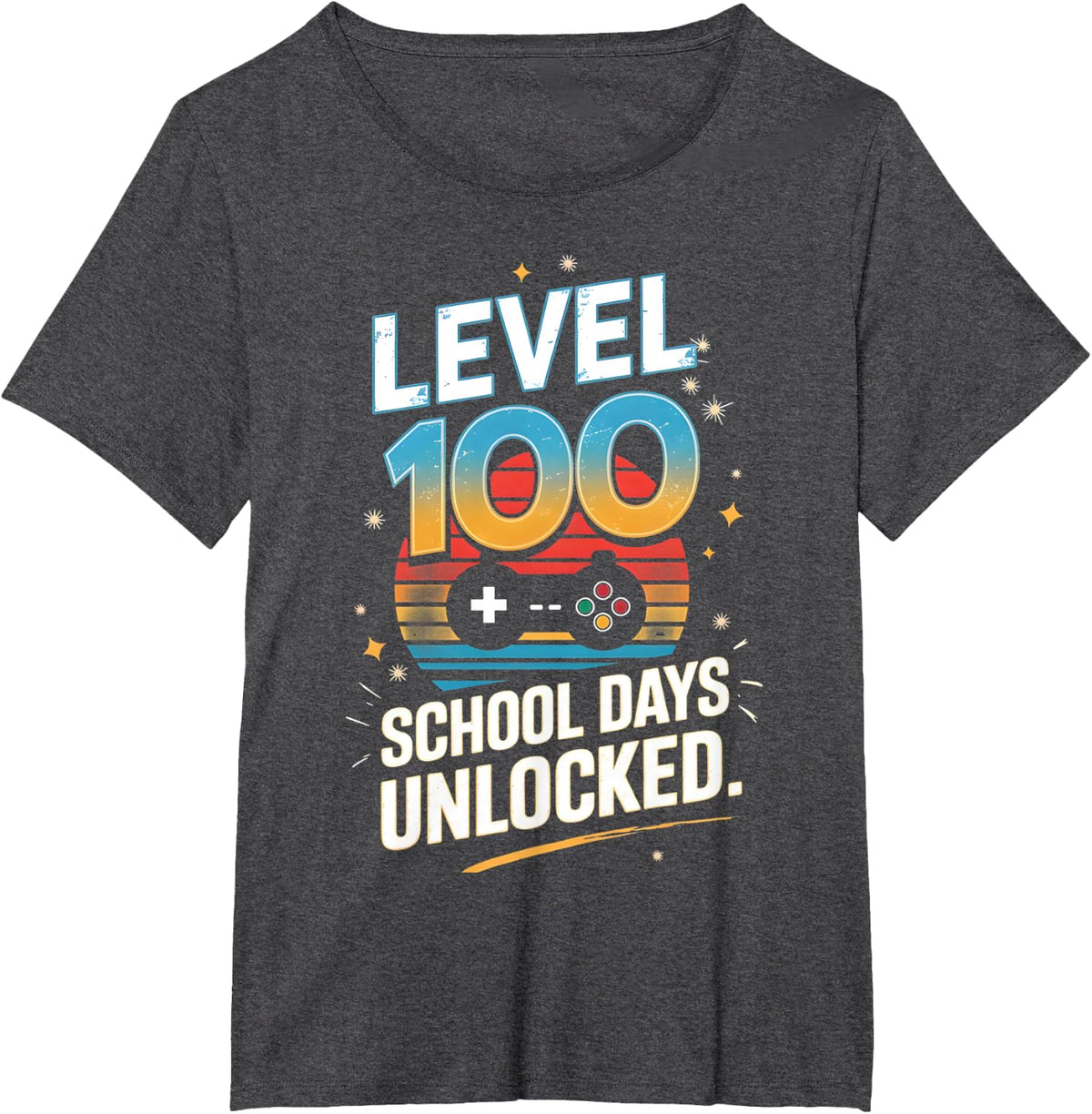 Level 100 Days Of School Unlocked 100th Day Of School Gifts T-Shirt - Dark Heather Grey