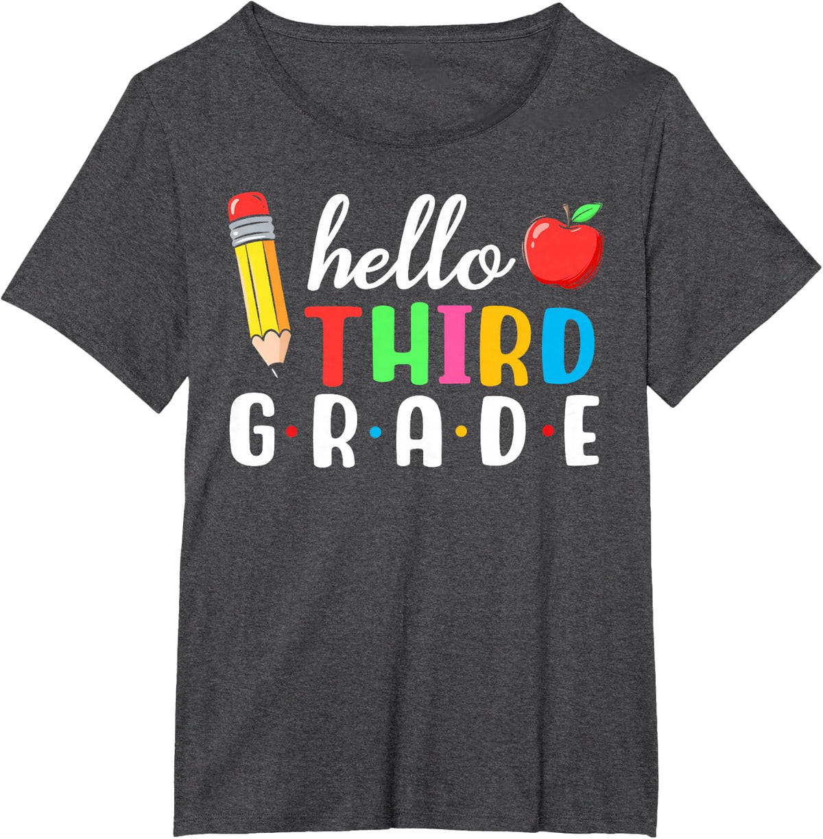 Hello Third Grade Team 3rd Grade Teacher Back to School Kids T-Shirt - Dark Heather Grey
