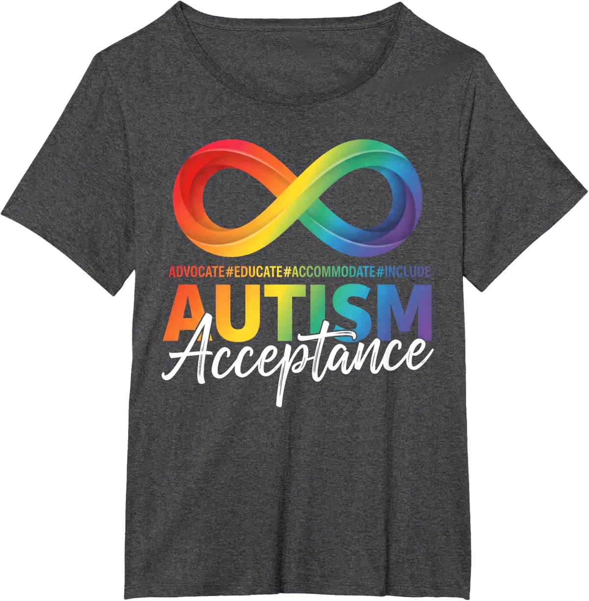 Autism Awareness Acceptance Infinity Symbol Special Ed T-Shirt - Dark Heather Grey