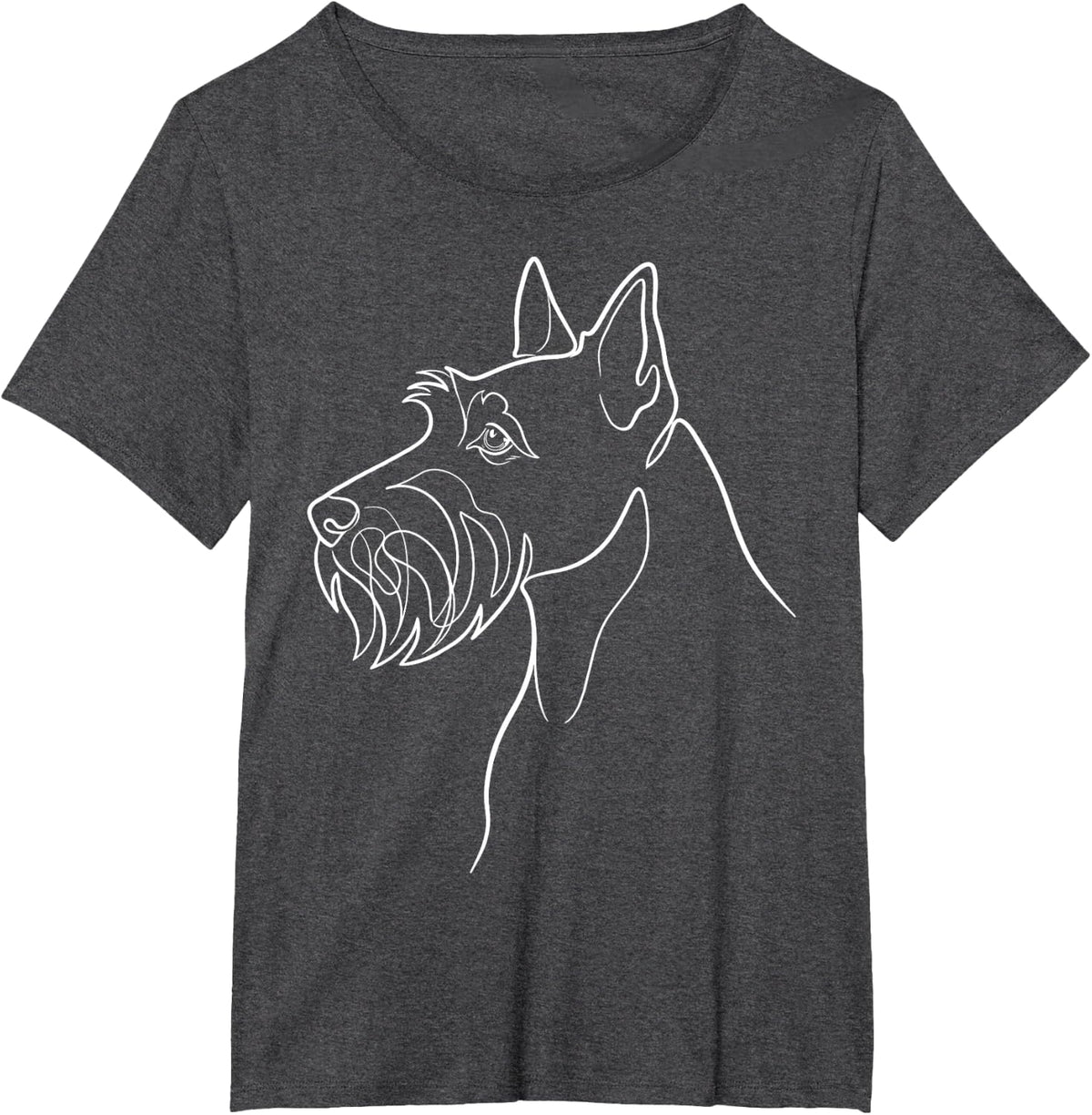 Scottish Terrier Aesthetic Line Art Abstract Minimalist T-Shirt - Dark Heather Grey