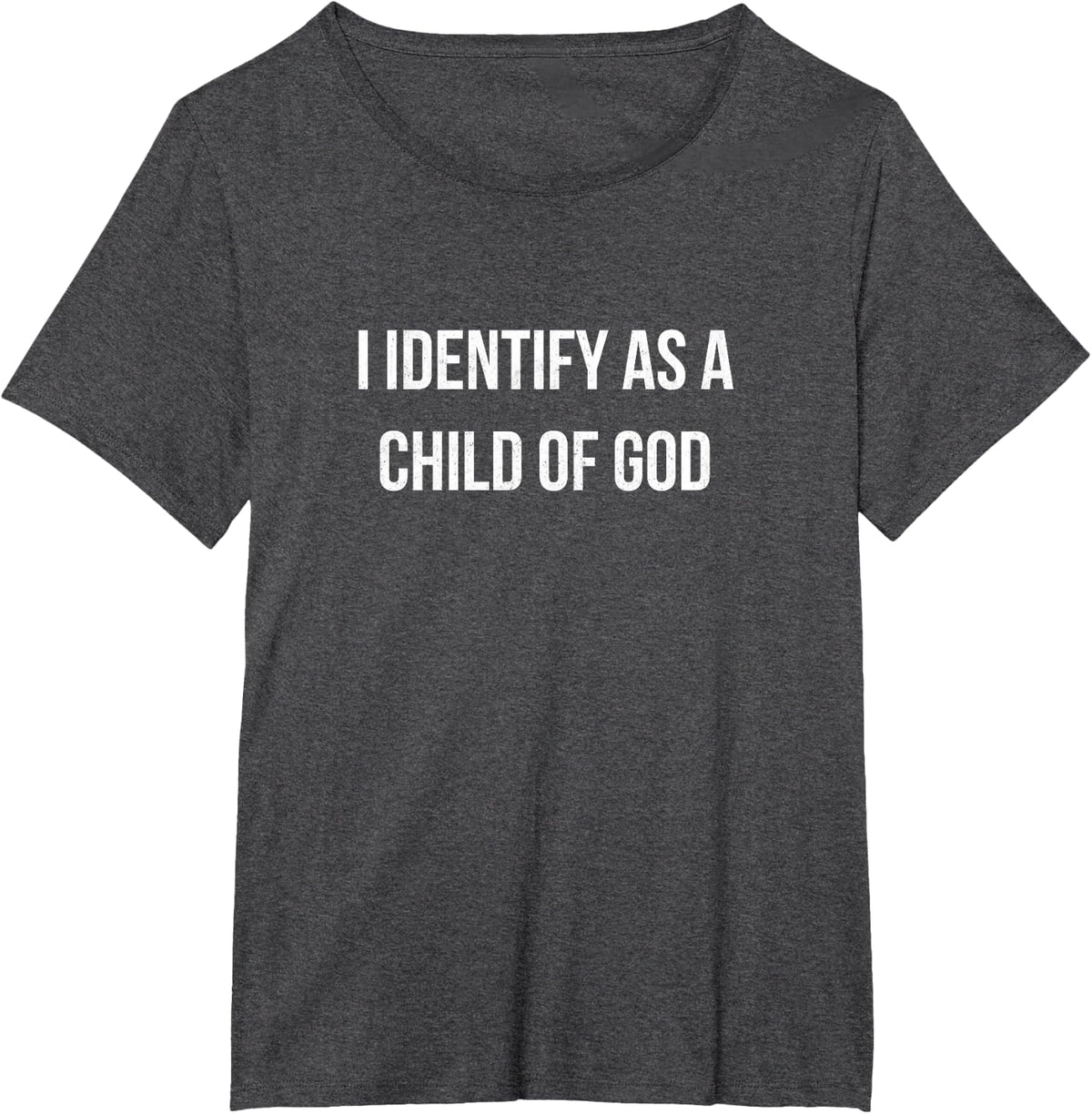 I Identify As A Child of God Overcomer Christian Vintage T-Shirt Small - Dark Heather Grey