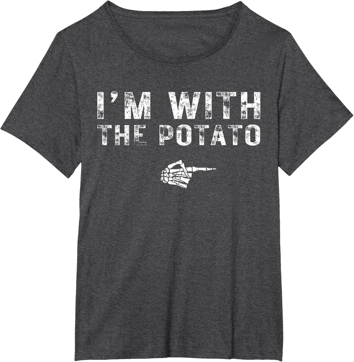 I'm with The Potato Couples Matching Costume Easy Halloween T-Shirt - Dark Heather Grey