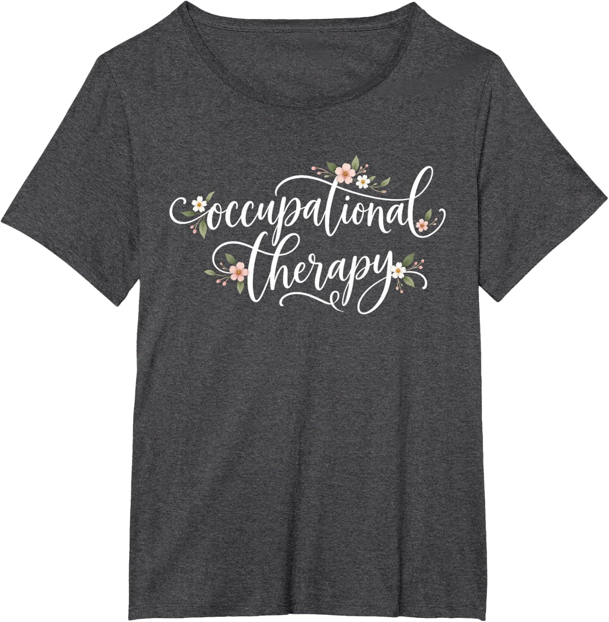Occupational Therapy Orange Floral Bow Autumn Coquette OT T-Shirt - Dark Heather Grey
