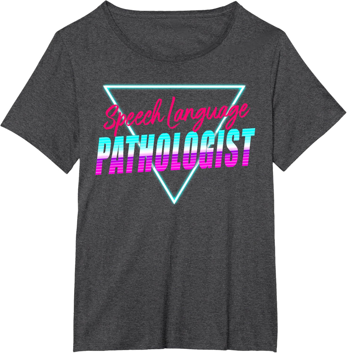 Speech Therapist Therapy Assistant SLP 80s 90s Retro Speech T-Shirt - Dark Heather Grey