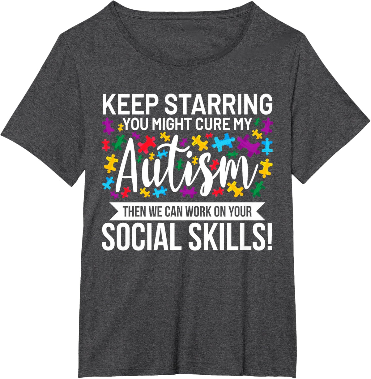 Autism Awareness Day Month T-Shirt - Dark Heather Grey