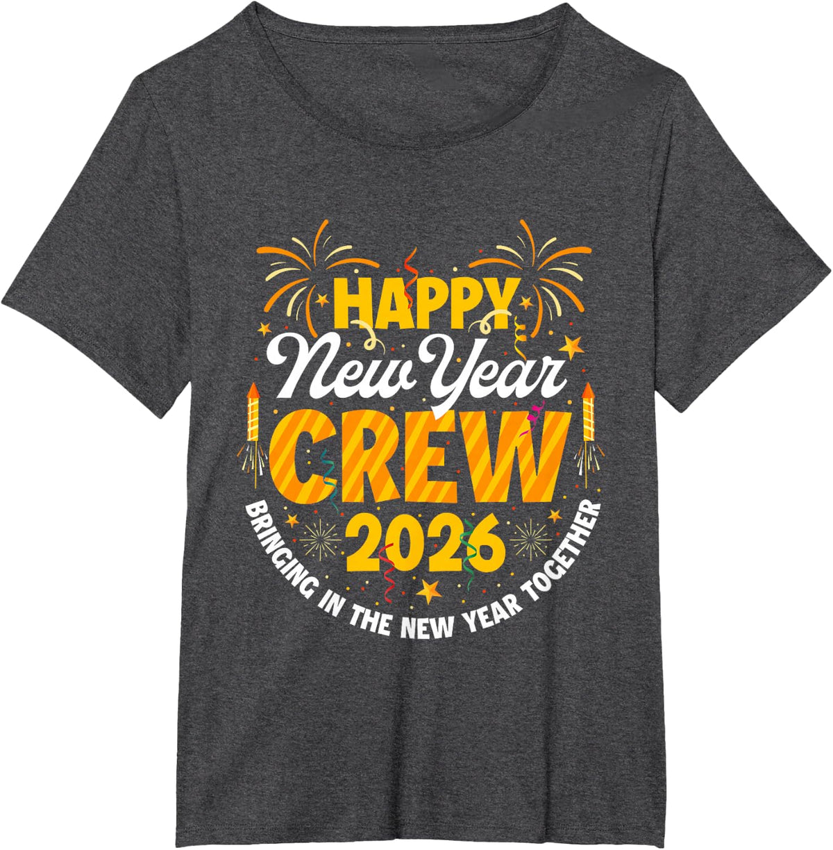 Happy New Year Crew 2026 - New Year's Eve Party T-Shirt - Dark Heather Grey