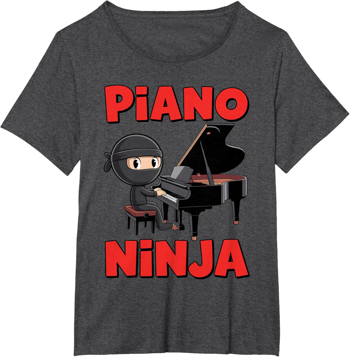 Funny Piano Novelty for Men Women Kids Music Piano Player T-Shirt - Dark Heather Grey