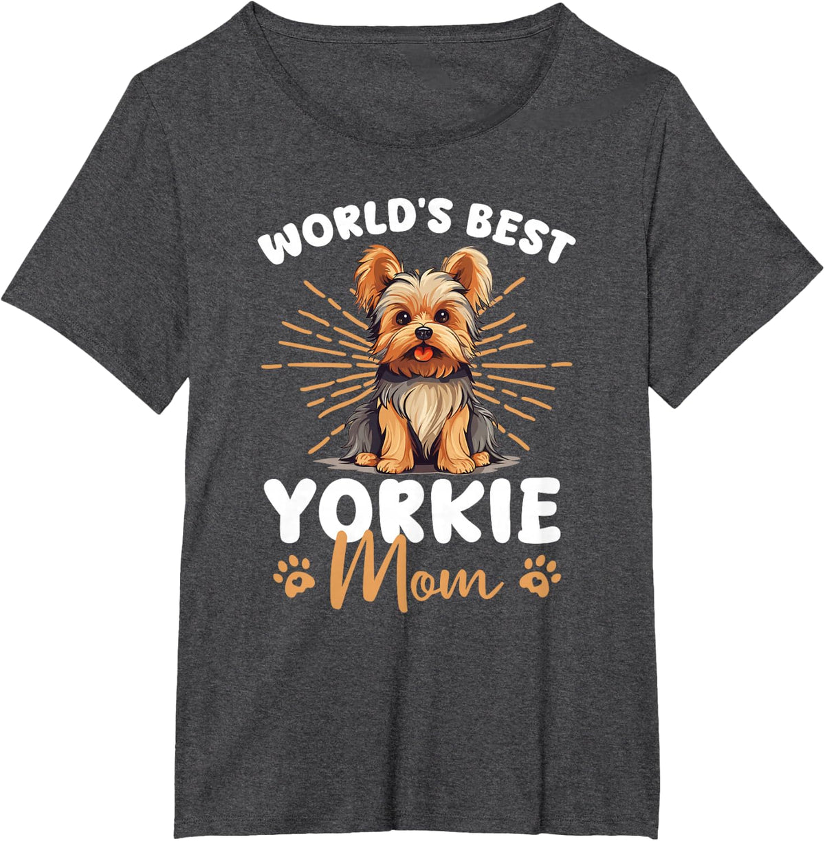 Yorkshire Terrier Dog World's Best Yorkie Mom T-Shirt - Dark Heather Grey