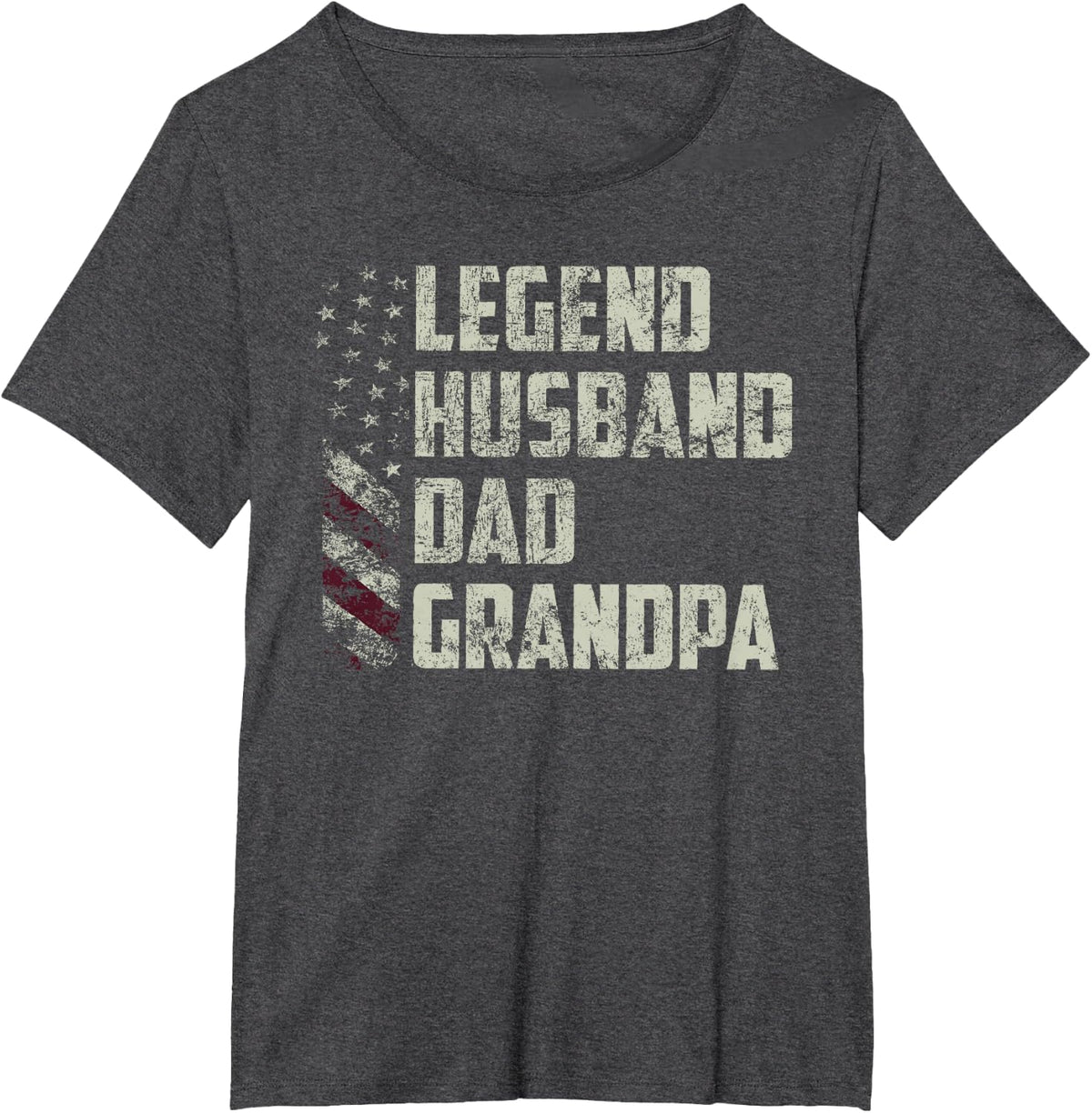 Legend Husband Dad Grandpa Father's Day American Vintage T-Shirt - Dark Heather Grey