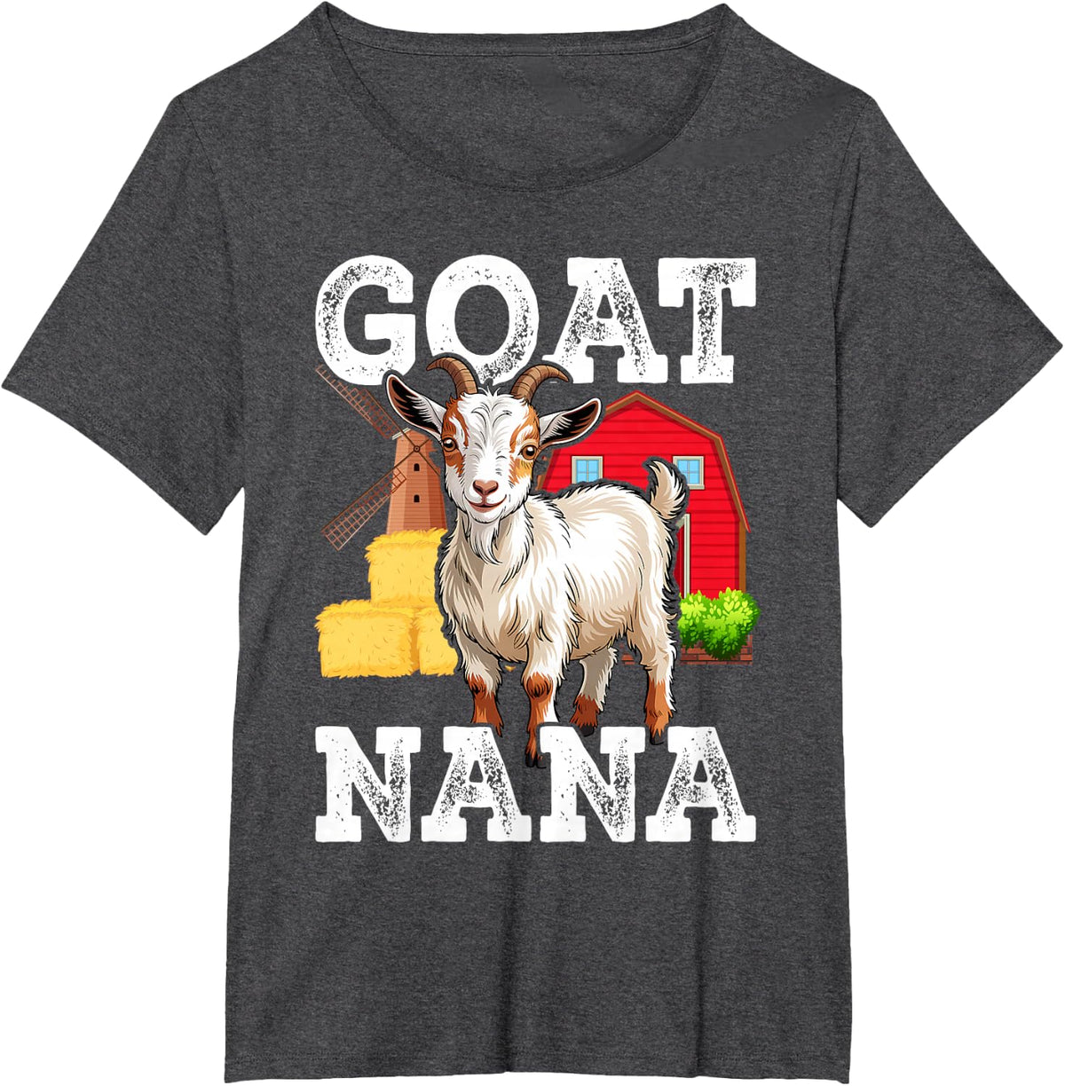 Goat Nana Funny Animals Lover Grandma Mothers Day T-Shirt - Dark Heather Grey