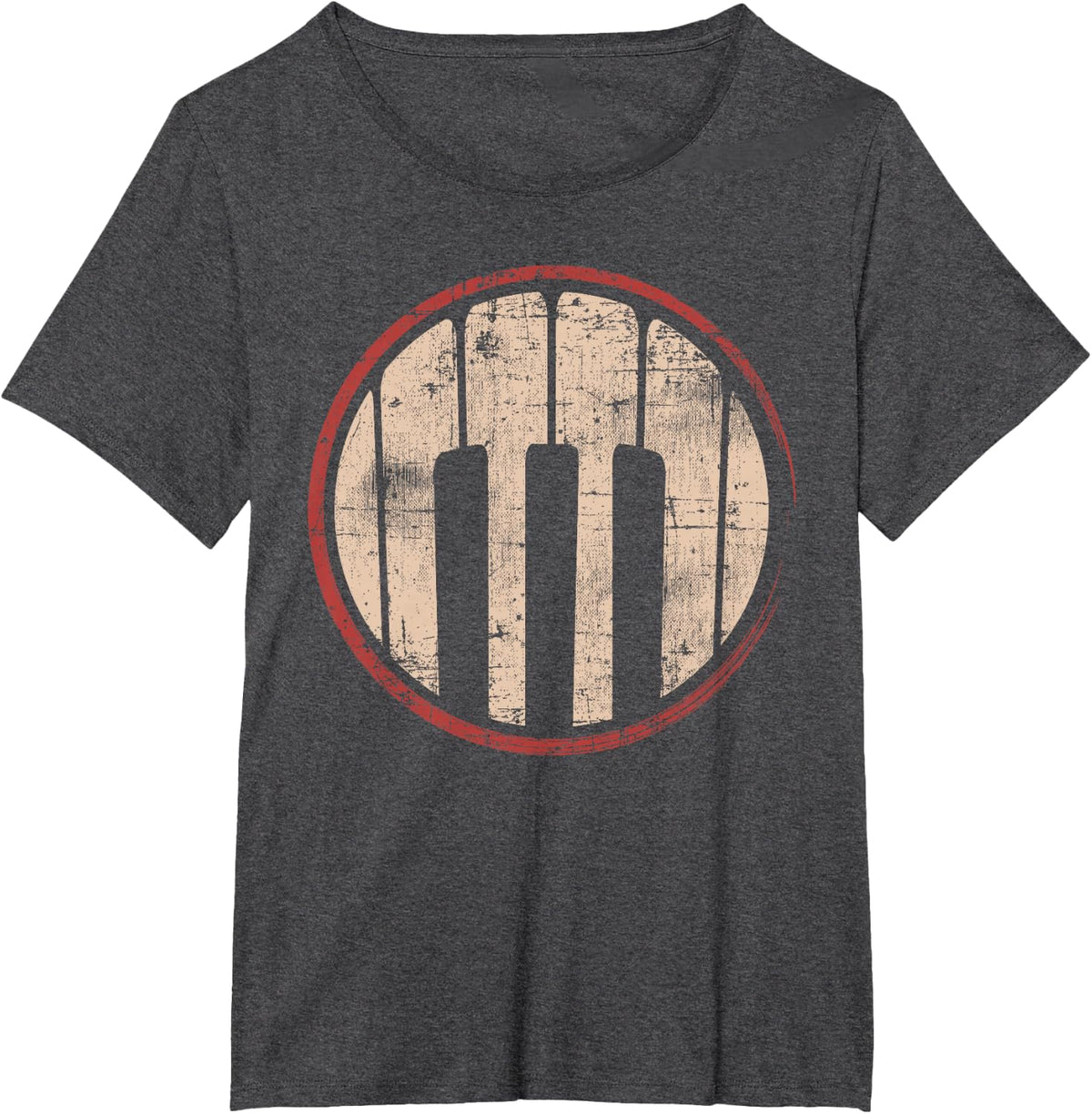 Retro Jazz Pianist Vintage Piano T-Shirt - Dark Heather Grey