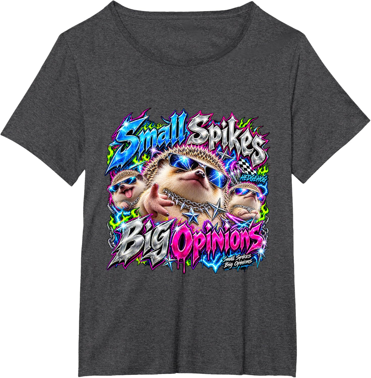 Bootleg Hedgehog T-Shirt - Dark Heather Grey