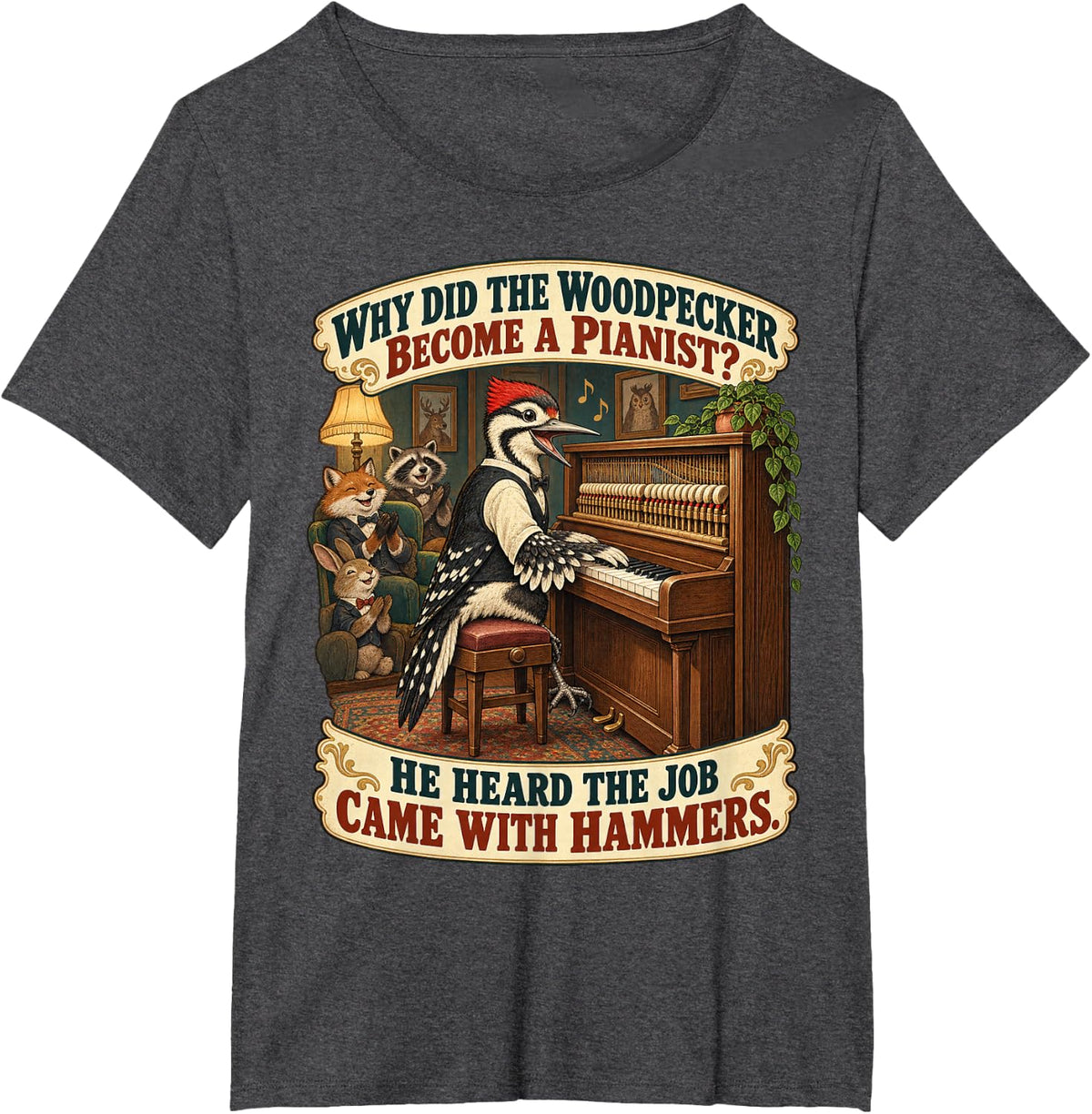 Piano Classical Music Meme Pianist T-Shirt - Dark Heather Grey
