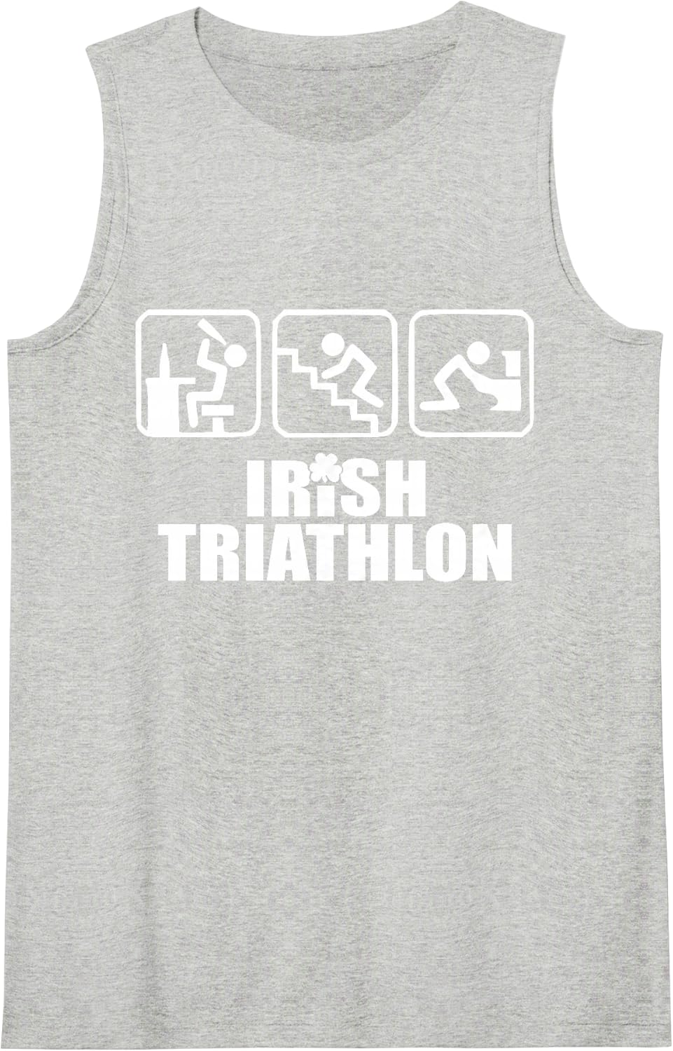 Drink Crawl Be Sick Hangover Irish Triathlon St Patrick's Day Sleeveless Tank Top - Heather Grey