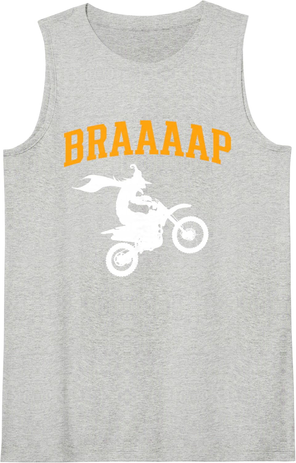 Braaaap Witch Dirt Bike Witch Sleeveless Tank Top - Heather Grey