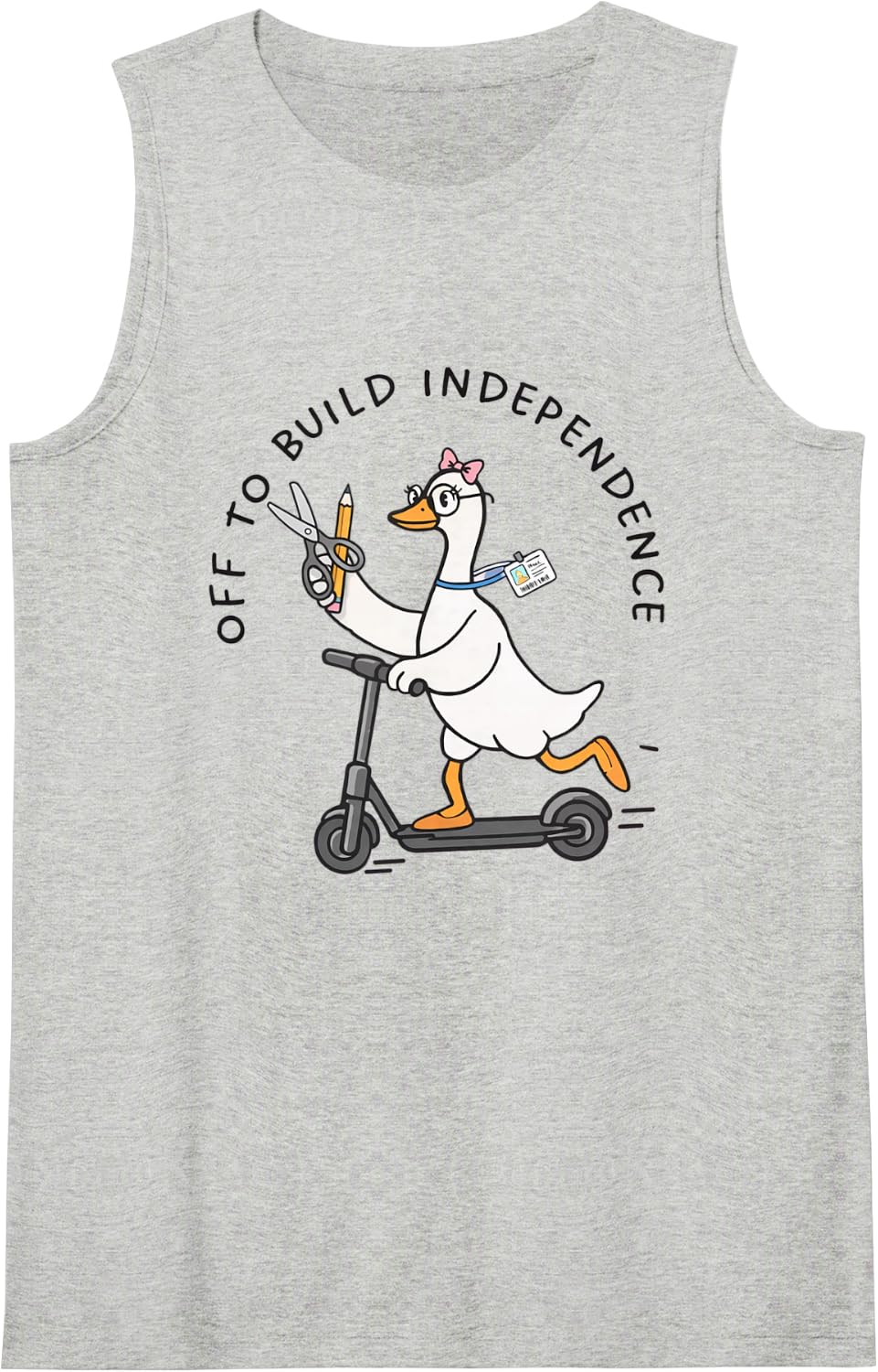 of to Build Independence Silly Goose OT Occupational Therapy Sleeveless Tank Top - Heather Grey