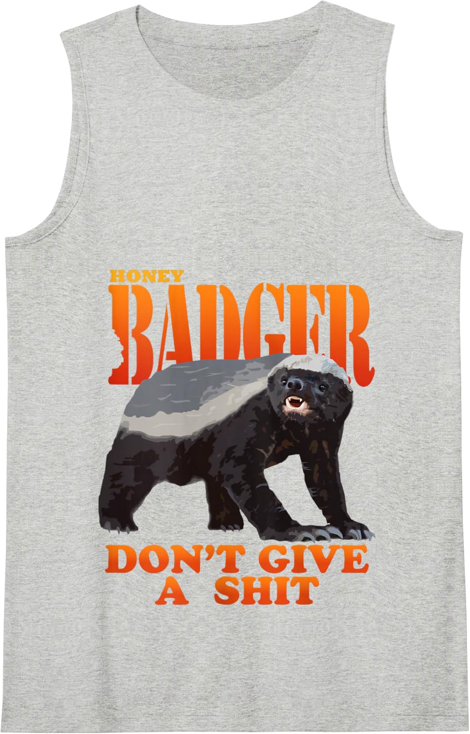 Honey Badger Don't Give A Shit Funny Tank Top - Heather Grey