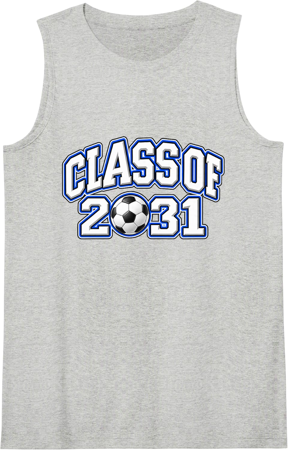 Class of 2031 Soccer Player School Pride Sleeveless Tank Top - Heather Grey