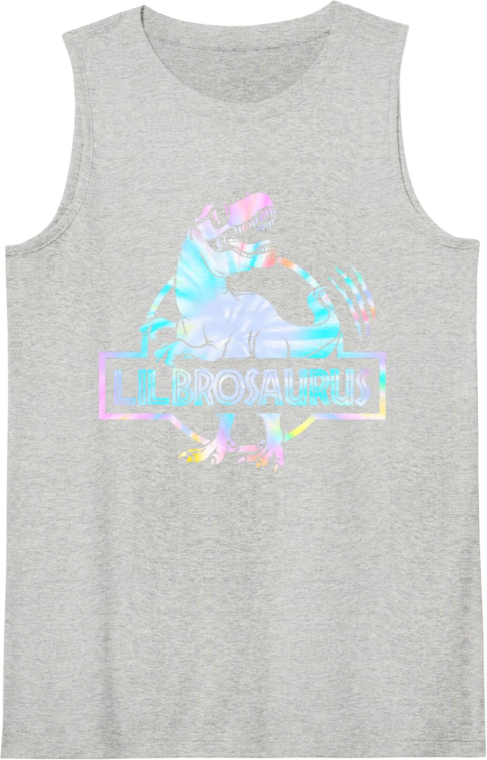 Lilbrosaurus T Rex Dinosaur Lilbro Saurus Family Matching Sleeveless Tank Top - Heather Grey