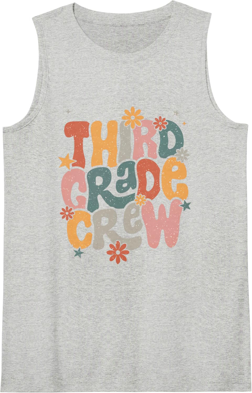 Retro Third Grade Teacher Kids First Day of School Boys Girl Sleeveless Tank Top - Heather Grey