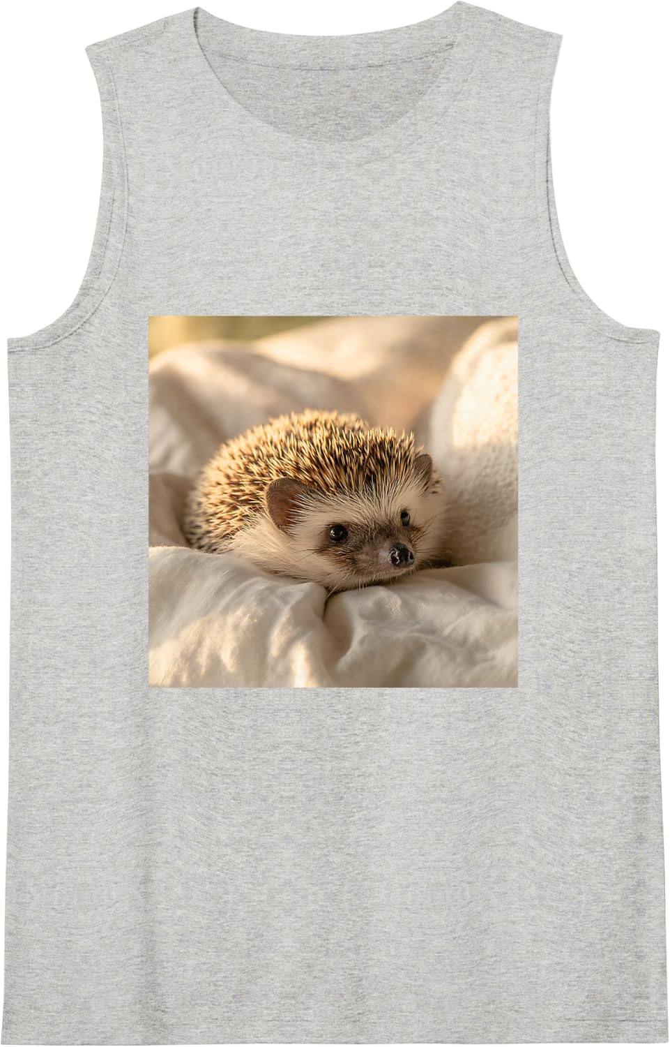Cute Hedgehog Animal Pet Sleeveless Tank Top - Heather Grey