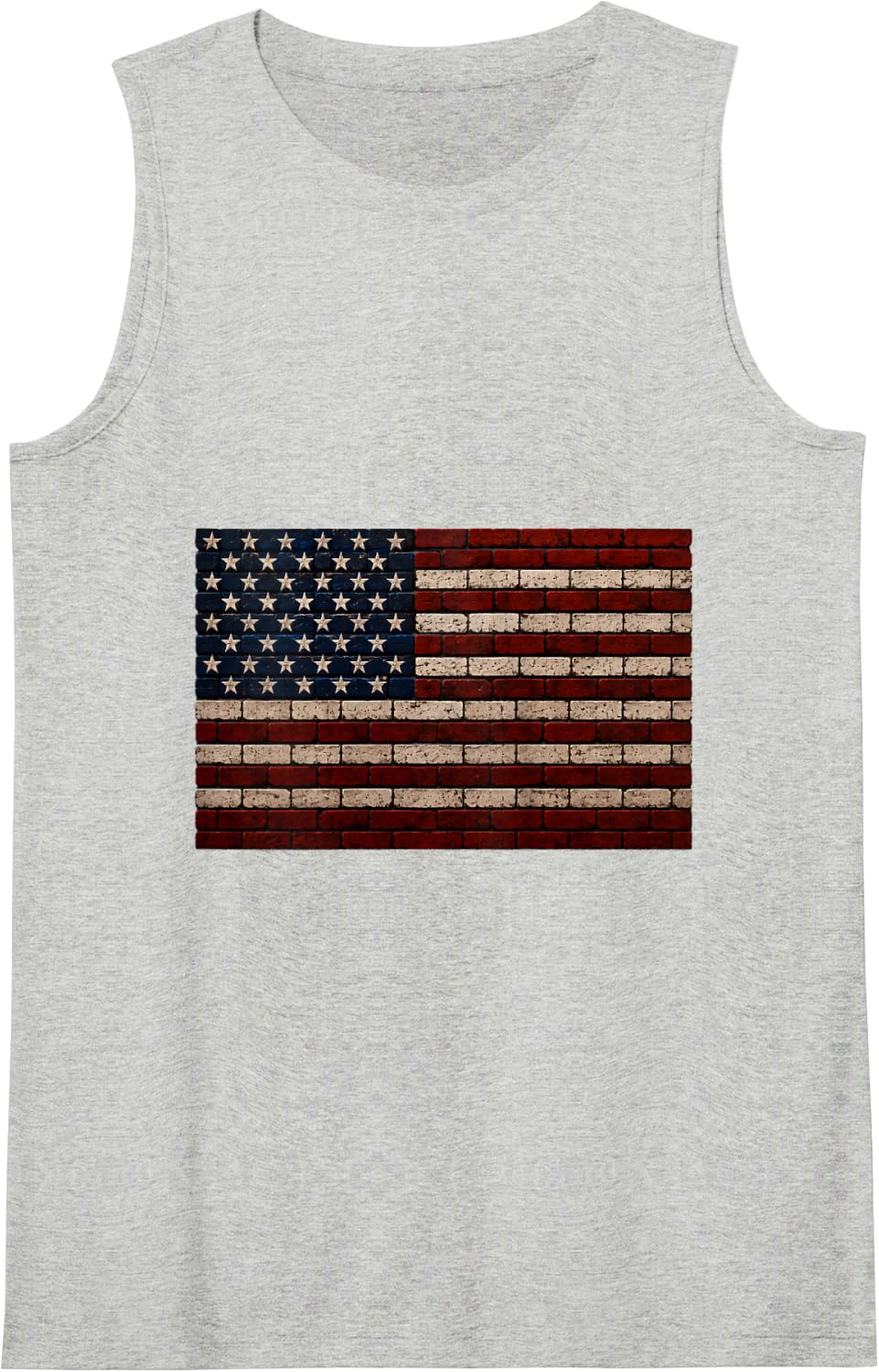 Patriotic US Flag Stars with Stripes Bricks Tank Top - Heather Grey
