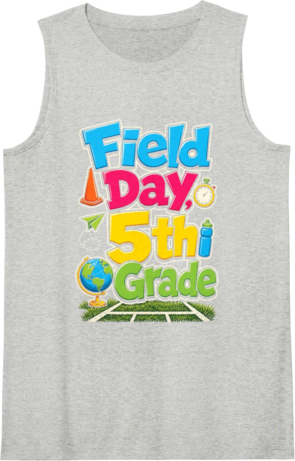 5th Grade Field Day Elementary Games Boys Girls Gift Sleeveless Tank Top - Heather Grey