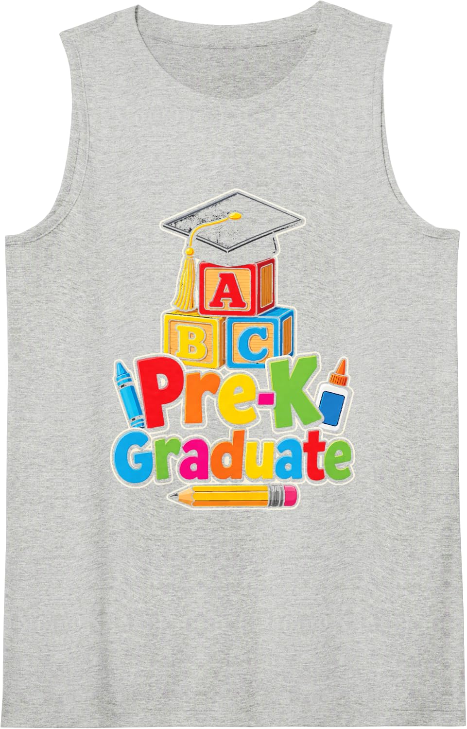 Pre-K Graduate Preschool Graduation Last Day Elementary Sleeveless Tank Top - Heather Grey