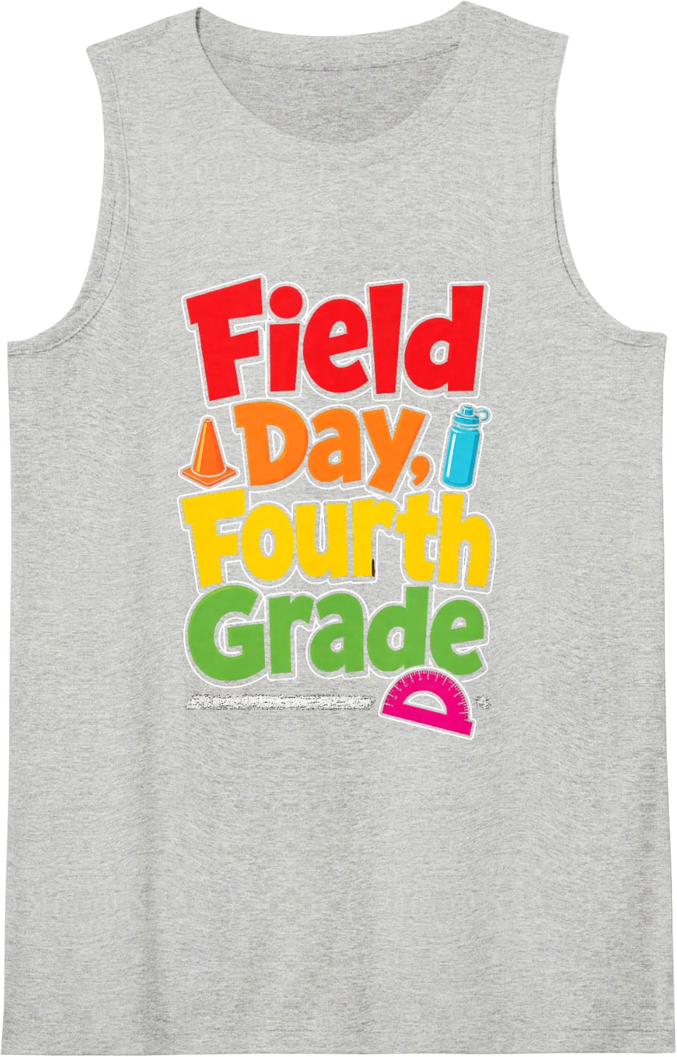 4th Grade Field Day Fourth Graders Elementary School Sleeveless Tank Top - Heather Grey