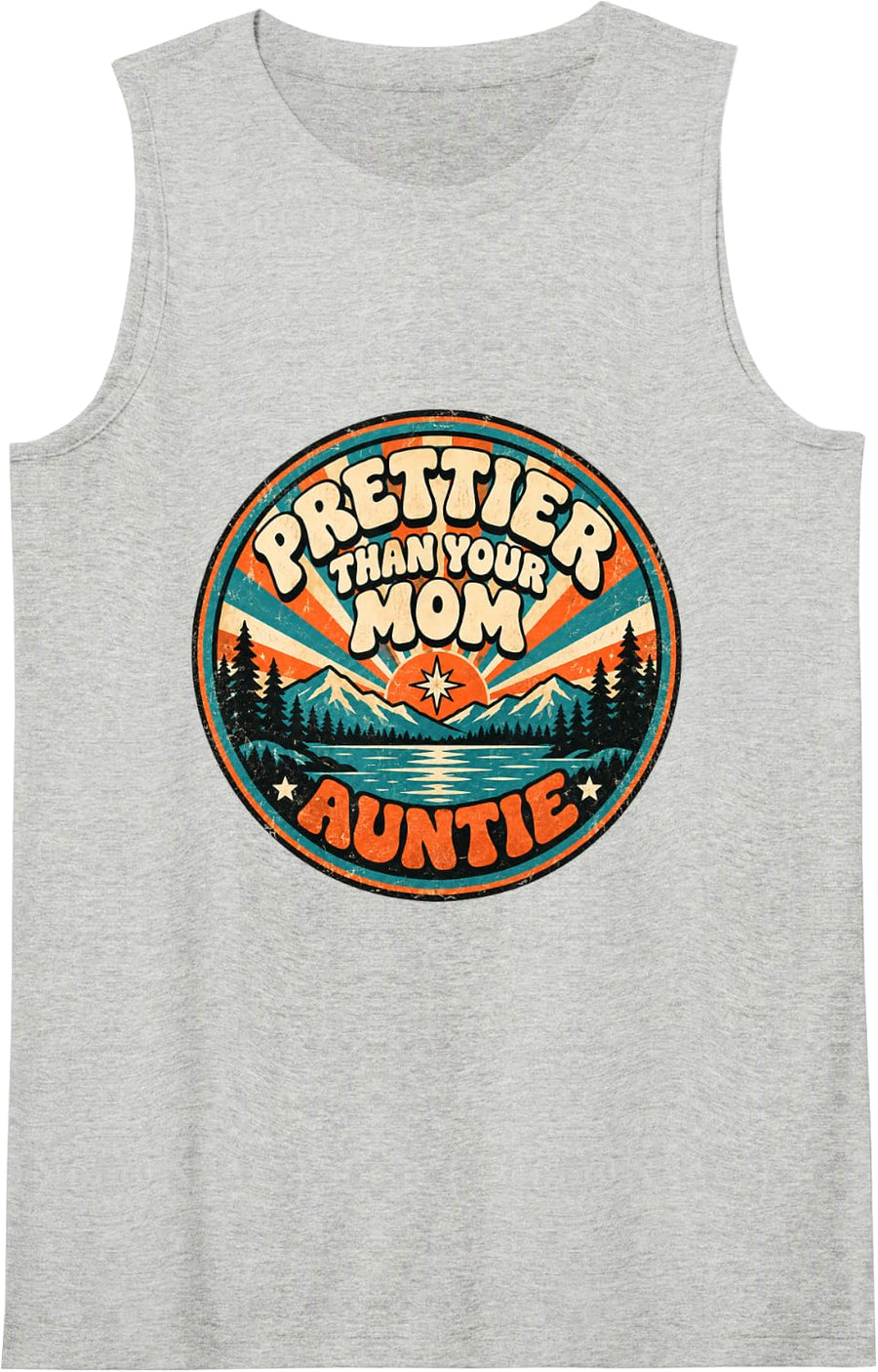 Women's Funny Auntie Sarcastic Pretty Aunt Life Sleeveless Tank Top - Heather Grey