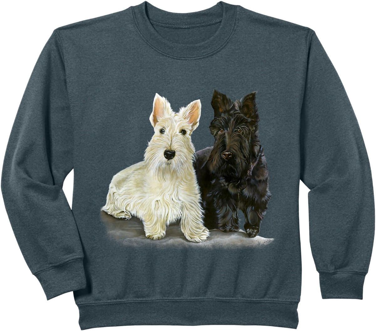 Scottish Terriers , Canine Sweatshirt - Dark Heather Grey