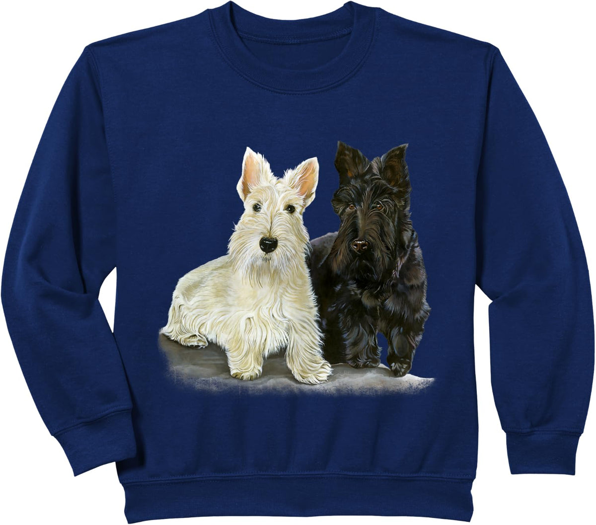 Scottish Terriers , Canine Sweatshirt - Navy Blue