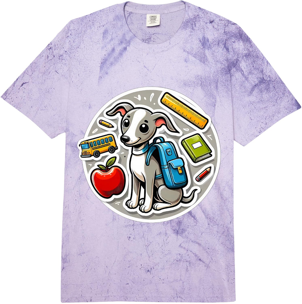 Back to School Italian Greyhound Dog Boys Girls Owner Kids Comfort Colors Adult Heavyweight T-Shirt - Adult Unisex Purple
