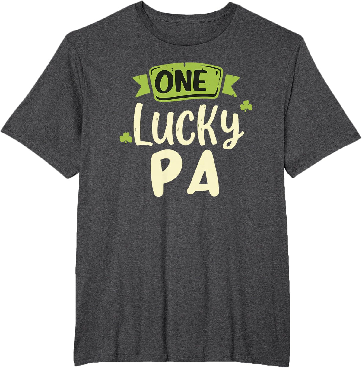 One Lucky Pa St. Patrick's Day Funny Matching T-Shirt - Dark Heather Grey