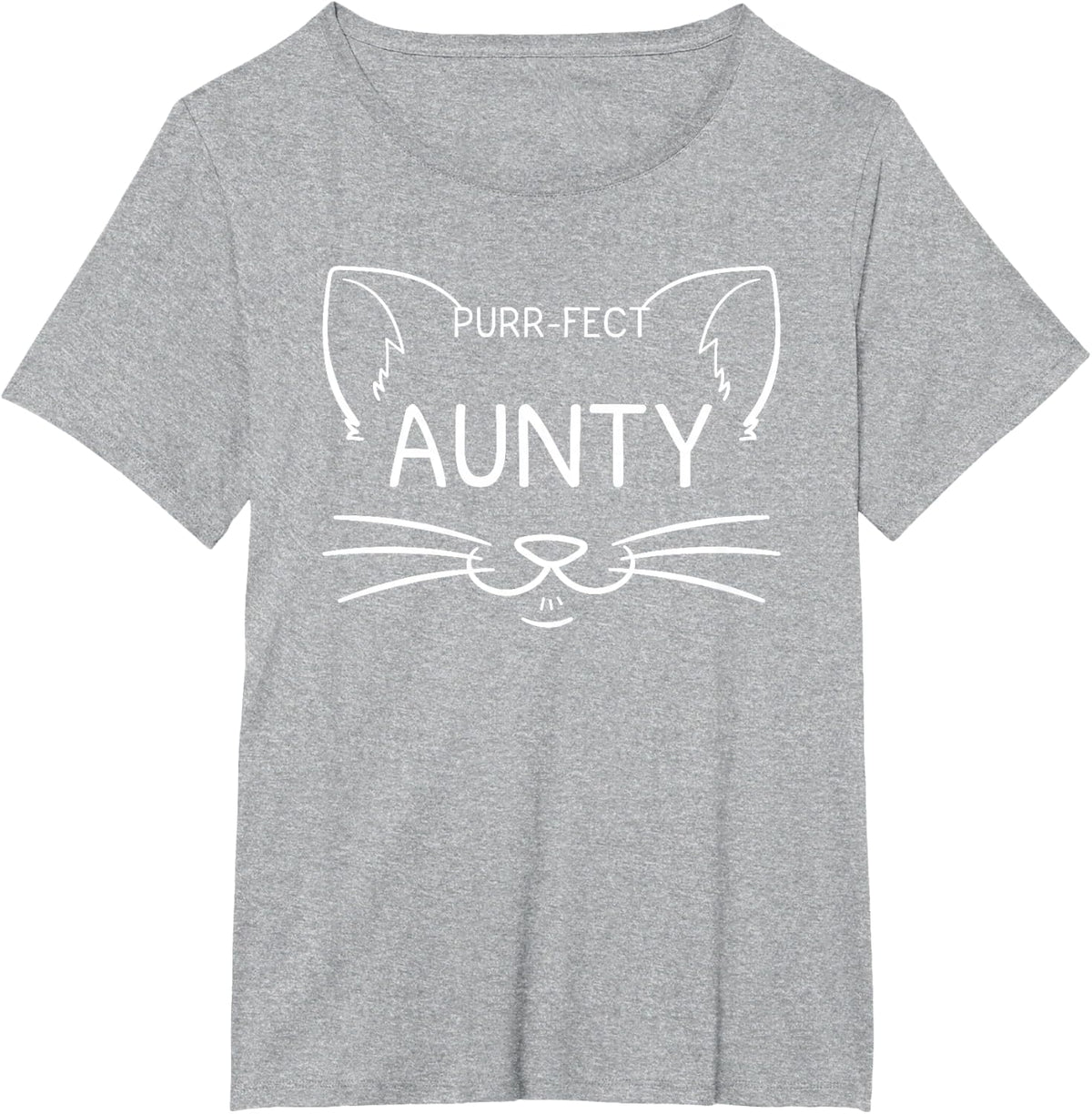 Purr-fect Aunty Funny Cat Lover Aunt Aunties Kitty Owner T-Shirt - Heather Grey