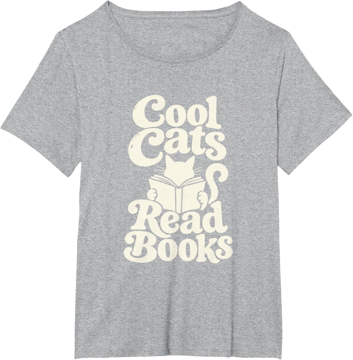 Cool Cats Read Books Funny Reader Teacher Book Lover T-Shirt - Heather Grey