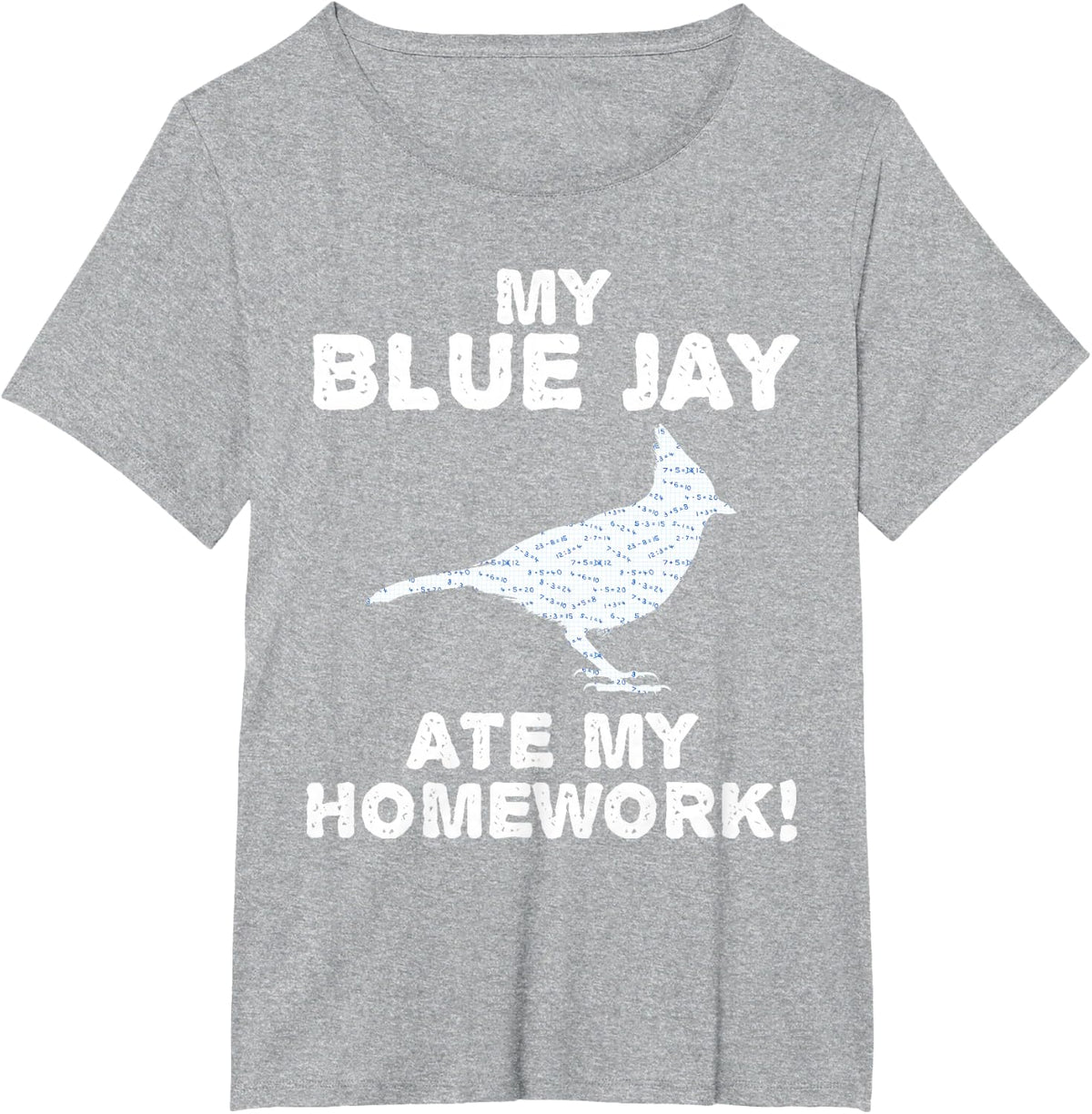 My Blue Jay Ate My Homework Bird Animal Back To School Kid T-Shirt - Heather Grey