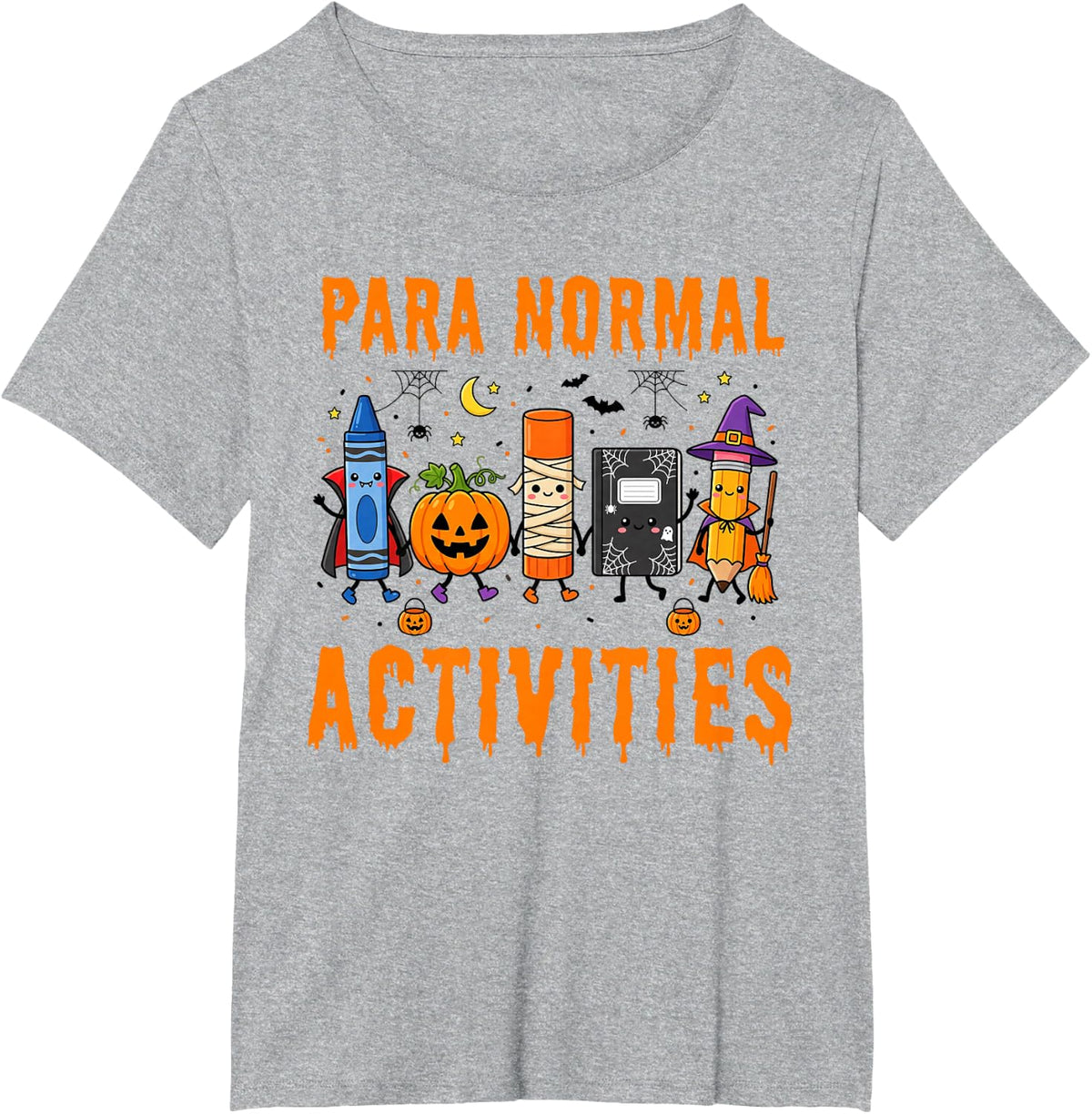 para Normal Activities Paraprofessional Halloween Teacher T-Shirt - Heather Grey