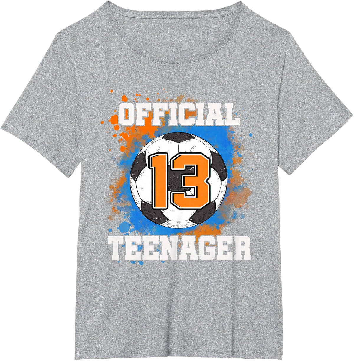 Official Teenager 13th Birthday 13 Years Old Soccer Ball T-Shirt - Heather Grey