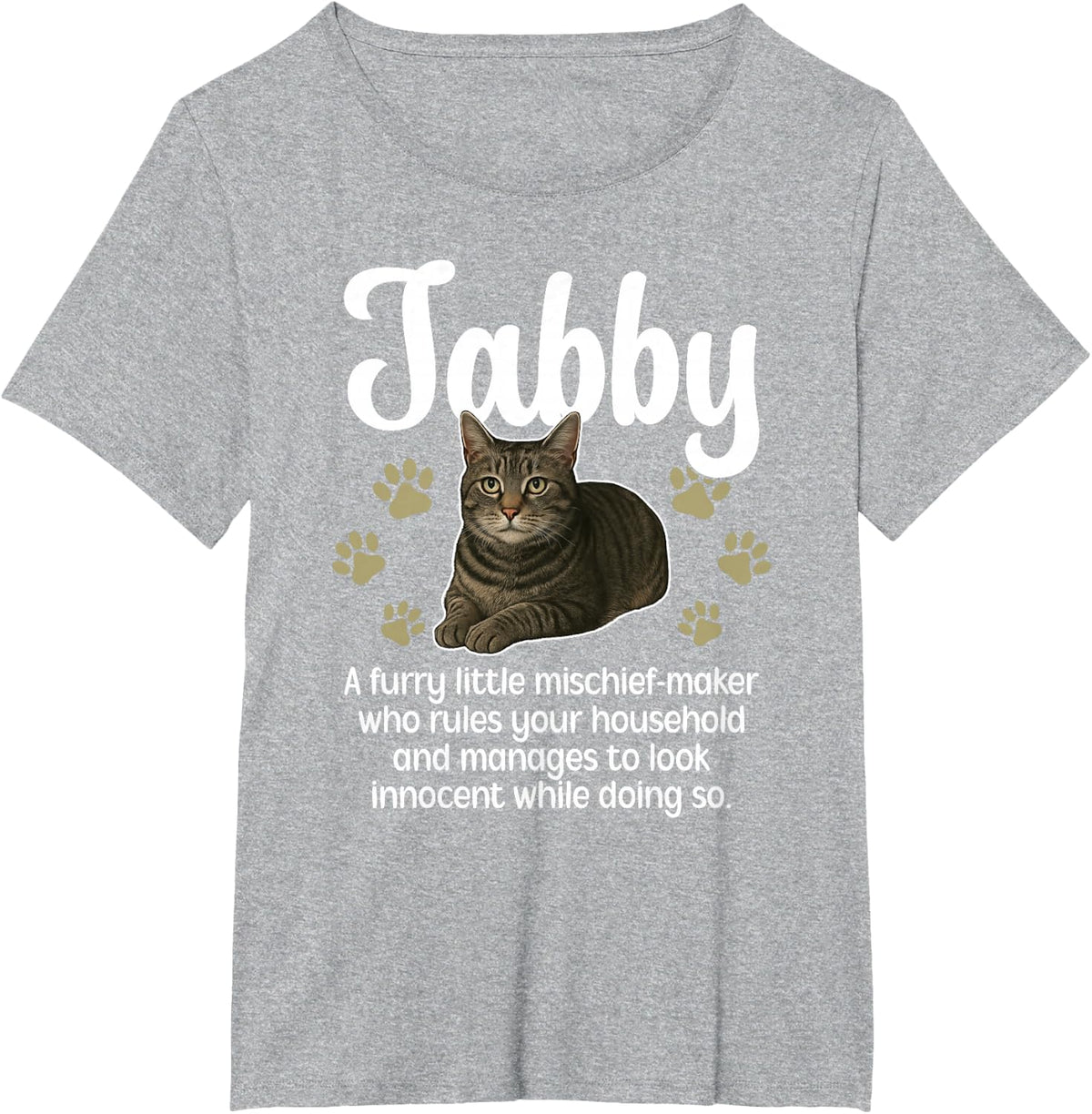Funny Gray Tabby Cat Owner Tees Grey Tabby Cat Lover T Shirts for Women Men - Heather Grey