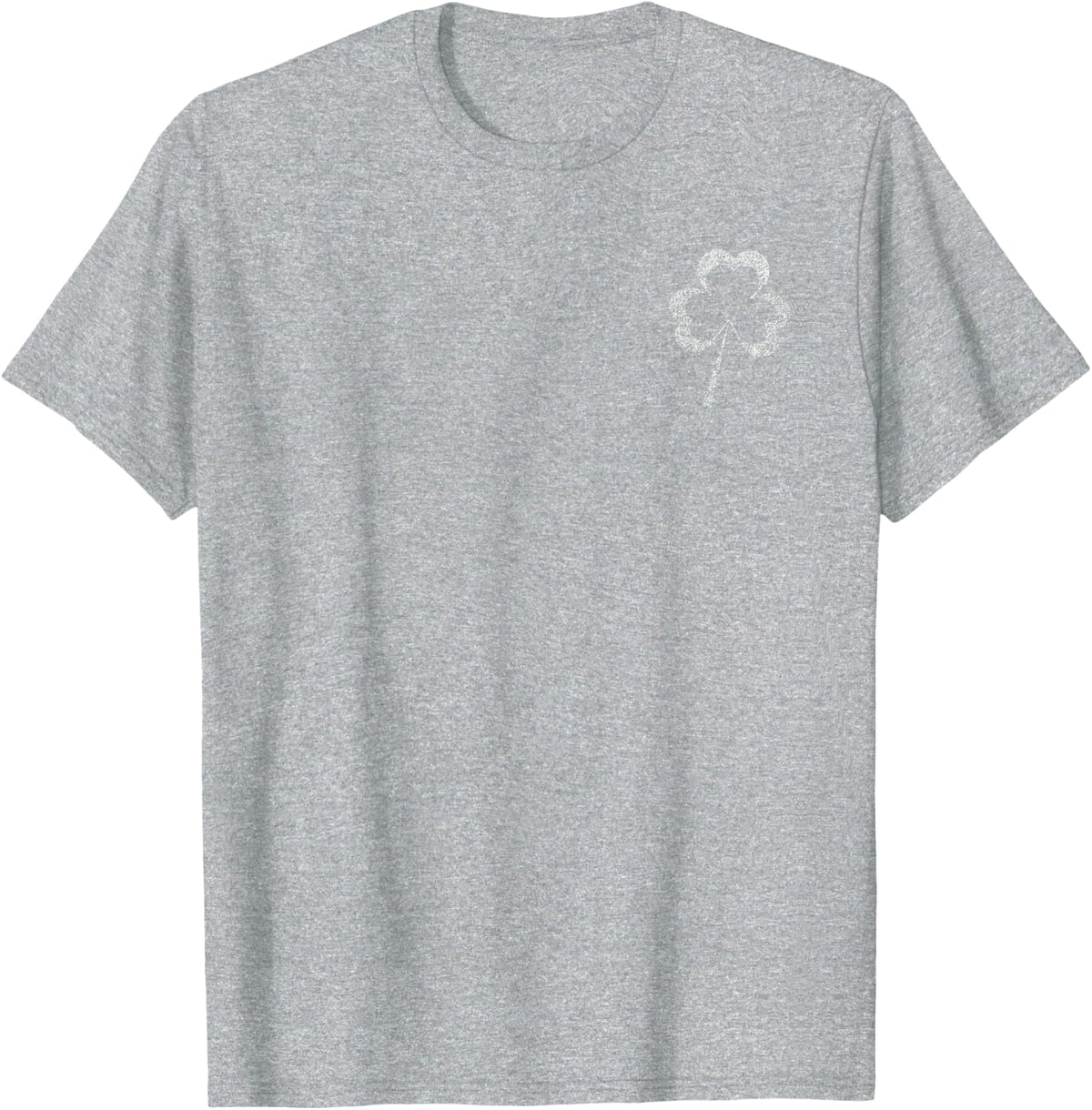 St Patrick's Day Distressed Shamrock Clover Men,Women,Youth T-Shirt - Heather Grey